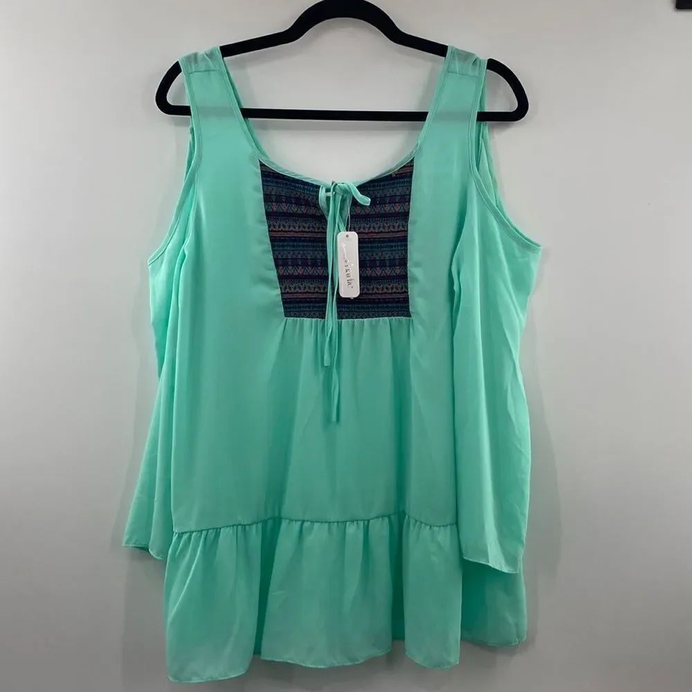 3For$20 Charming Charlie Teal NWT Off shoulder Blouse size Small
